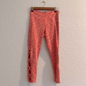 ‘Vogo’ Sunset Colored Cross Leggings - Size Small